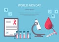 World heart day concept flat style design poster, hospital it arounded with hospital equipment and medicines. Medical