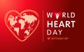 World Heart day with earth in heart Royalty Free Stock Photo