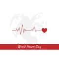 World heart day greeting card and banner design Royalty Free Stock Photo