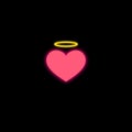 World heart day icon sign. Love life logo. Angel heart flat.