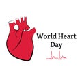 World heart day. Illustration of an anatomical heart