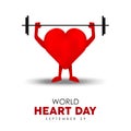 World Heart Day card for exercise and health