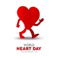 World Heart Day card for sport and health care