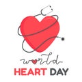 World Heart Day vector illustration on white background Royalty Free Stock Photo