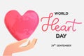 World Heart Day vector illustration on white background Royalty Free Stock Photo