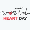 World Heart Day vector illustration on white background Royalty Free Stock Photo