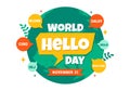World Hello Day Vector Illustration on November 21 of Speech Bubbles with Different Languages from all over the Country Royalty Free Stock Photo