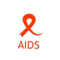 World aids Day. Red heart December 1st.