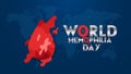 World Hemophilia Day on April 17 with a Red Bleeding Blood icon and world background vector illustration.