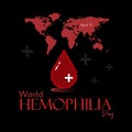 World Hemophilia Day. Medical sign for 17 april. Health awareness vector template for banner, social media post, card, poster, bac Royalty Free Stock Photo