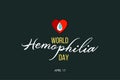 World Hemophilia Day. Red heart and white drop of blood on dark background. Vector illustration Royalty Free Stock Photo