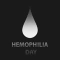 World hemophilia day, white halftone dotted blood drop on black background. Vector illustration EPS 10.