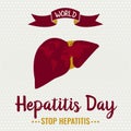 Hepatitis Day card.vector illustration
