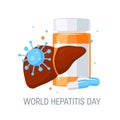 World hepatitis day concept in flat style