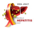 World hepatitis day 3d paper cut vector