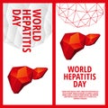 World Hepatitis Day flyer template. Abstract anatomy organ. Liver in 3D polygon style