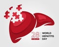 World hepatitis day - The liver is a puzzle piece vector design