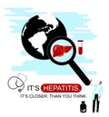 World hepatitis day 28th July cartoon flat vector illustration. Royalty Free Stock Photo