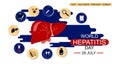 World hepatitis day 28th July flat vector illustration.Concept of hepatitis A, B, C, cirrhosis.
