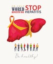 World hepatitis day vector banner in modern flat design on white background. 28 July Royalty Free Stock Photo