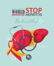 World hepatitis day vector concepts in modern flat design on white background. 28 July. Be healthy