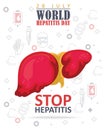 World hepatitis day vector concepts in modern flat design on white background. 28 July
