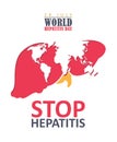 World hepatitis day vector flyer in modern flat design on white background. 28 July
