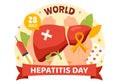 World Hepatitis Day Vector Illustration on 28 July of Patient Diseased Liver, Cancer and Cirrhosis in Healthcare Flat Cartoon Royalty Free Stock Photo