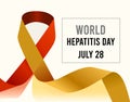 World Hepatitis Day. Vector illustration with ribbon