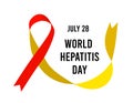 World Hepatitis Day. Vector illustration with ribbon Royalty Free Stock Photo