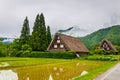 World Heritage Shirakawago Village is a farming village located in a valley along with clouds and fog the Shogawa River