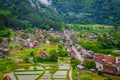 World Heritage Shirakawago Village is a farming village located in a valley along the Shogawa River Royalty Free Stock Photo