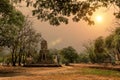 World Heritage Site at Wat Mahathat Ayutthaya, Thailand Royalty Free Stock Photo