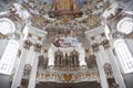 World heritage wall and ceiling frescoes of wieskirche church in bavaria Royalty Free Stock Photo