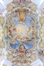 World heritage wall and ceiling frescoes of wieskirche church in