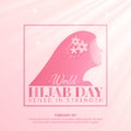 World Hijab Day background with a silhouette muslim woman with flowers