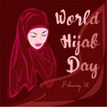 World Hijab day on february 1 international day celebration and greeting design Royalty Free Stock Photo