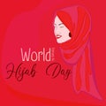 World Hijab day on february 1 international day celebration and greeting design