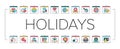 World Holidays Event Collection Icons Set Vector .