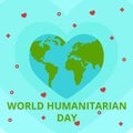 World humanitarian day poster background with love