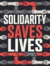 World Humanitarian Day using Solidarity Saves Lives Royalty Free Stock Photo