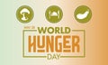 World Hunger Day Food Prevention and awareness Vector Concept. Banner, Poster World Hunger Day Awareness Campaign Template