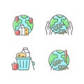 World hunger issues RGB color icons set