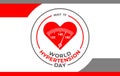 World hypertension day. Vector banner, poster for social media clinics, hospitals. Red heart with arrow and scale of the tonometer