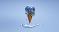 World ice cream 3d rendering global warming content Royalty Free Stock Photo