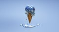World ice cream 3d rendering global warming content