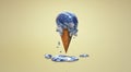 World ice cream 3d rendering global warming content