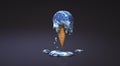 World ice cream 3d rendering global warming content