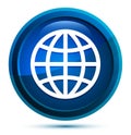 World icon elegant blue round button illustration Royalty Free Stock Photo