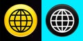 World icon flat exclusive button set Royalty Free Stock Photo